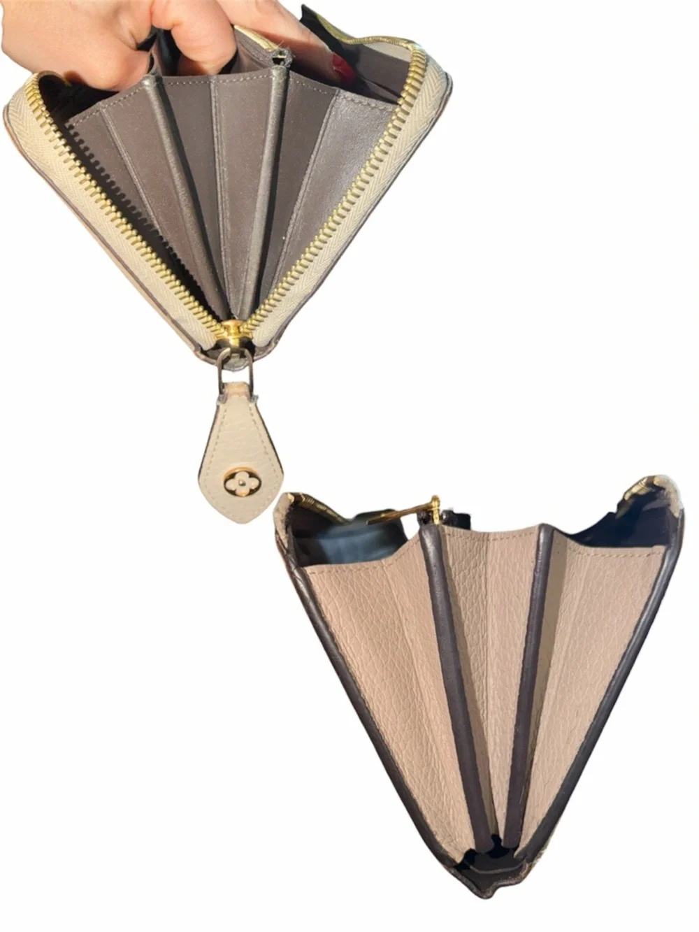 Louis Vuitton Comete Zip Around Wallet Taurillon Leather Taupe Gray M63104 - Picture 8 of 15